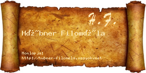 Hübner Filoméla névjegykártya
